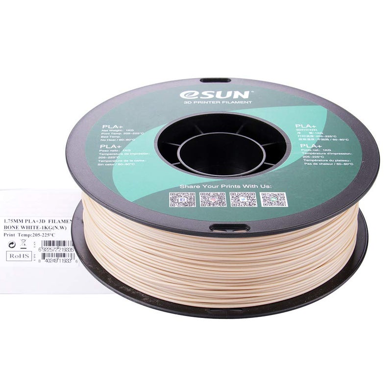 eSUN PLA PRO (PLA+) 3D Printer Filament, Dimensional Accuracy +/- 0.03 mm, 1kg, Plastic Spool, 1.75mm, Bone White (Pantone 7507C) - Image 3